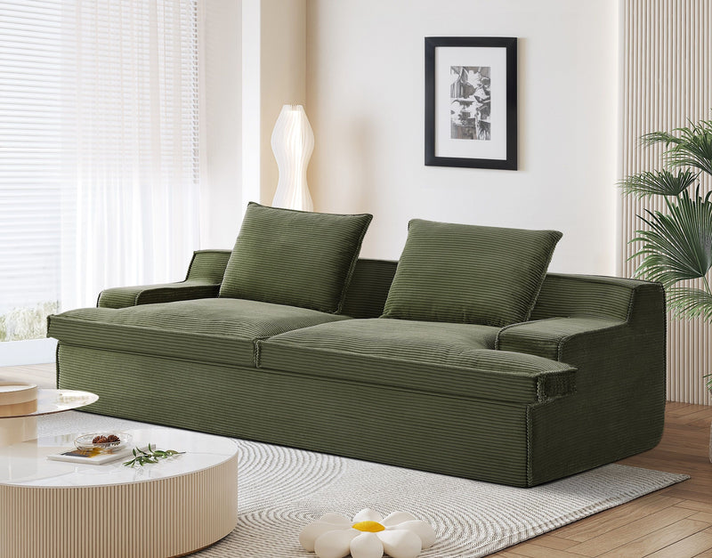 Nimbus - Oversized Full Foam 4 Seater Couch For Living Room Upholstered In Soft Corduroy, Wide Armrests