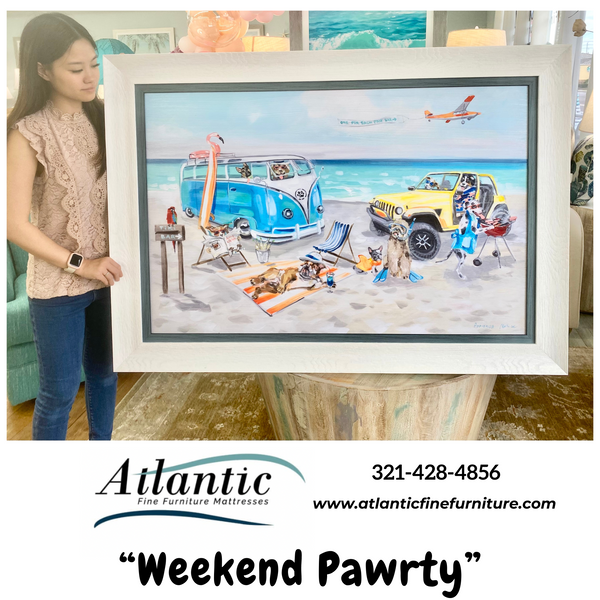 Weekend Pawrty- Coastal Art - Extra Large