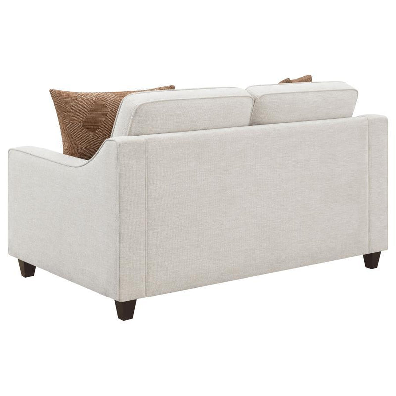 Christine - Upholstered Sloped Arm Loveseat - Beige