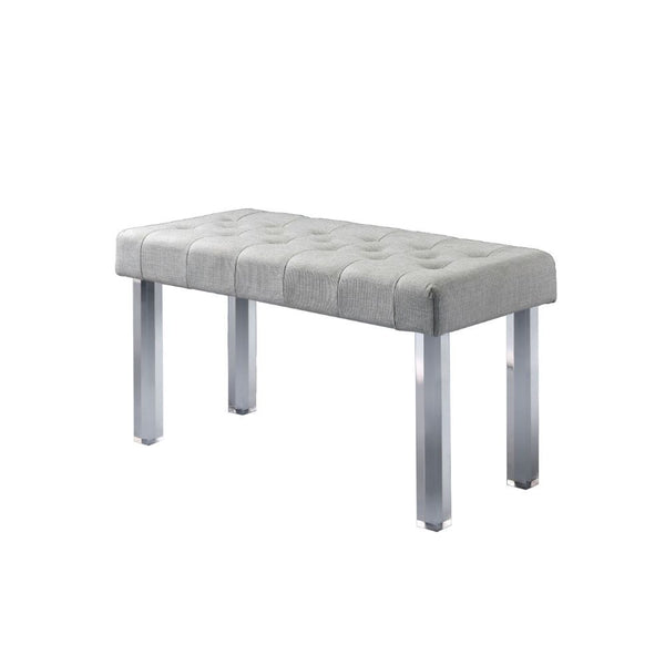 Bagley - Bench - Linen & Clear Acrylic