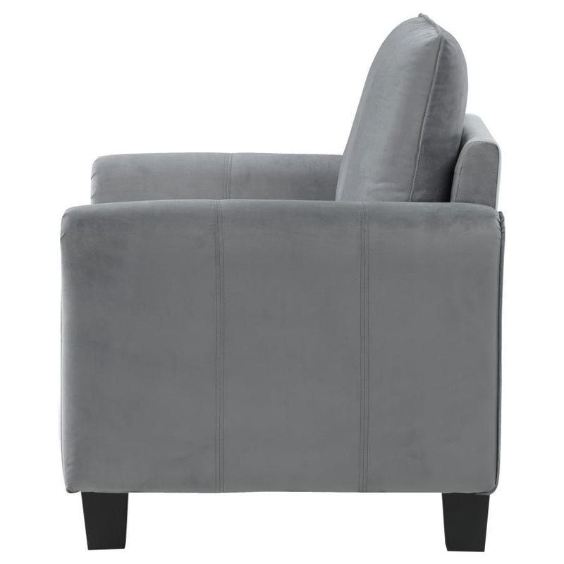 Davis - Upholstered Rolled Arm Accent Chair - Gray