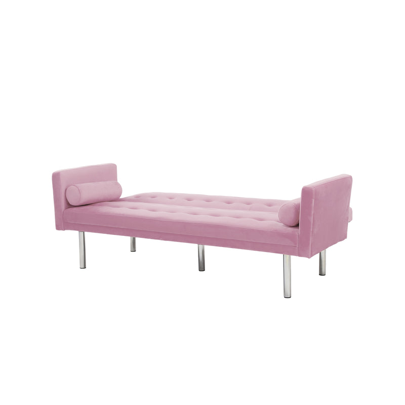 Square arm sleeper sofa Pink Velvet ***Not available for sale on Walmart***