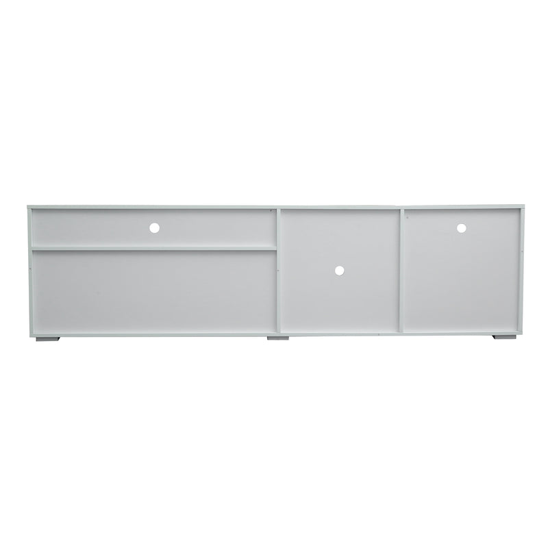 TV Stand  High Gloss Doors Modern TV Stand LED (White)