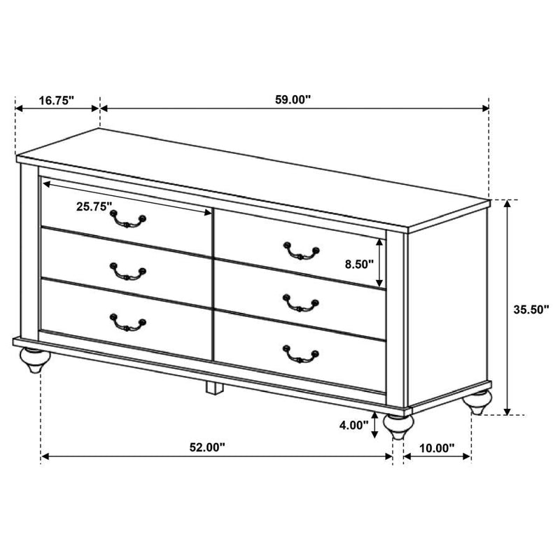 Stillwood - 6-Drawer Dresser - Vintage Linen