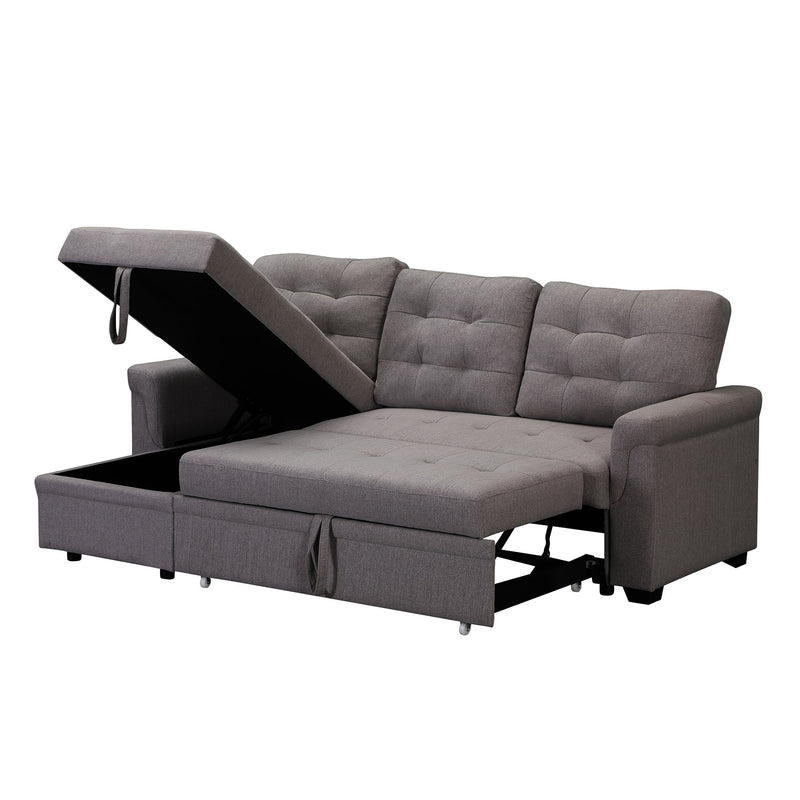 Upholstery Sleeper Sectional Sofa dark gray