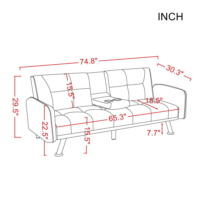 SLEEPER SOFA LIGHT GREY COLOR (Replace W22307249。Size difference, See Details in page.)