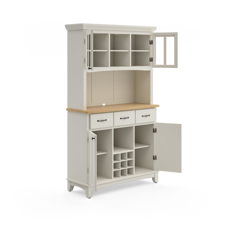 Hampton - Buffet With Hutch - Natural Wood Top