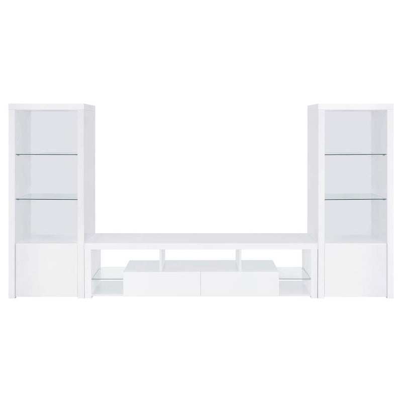 Jude - 2-Drawer Engineered Wood TV Stand - High Gloss White