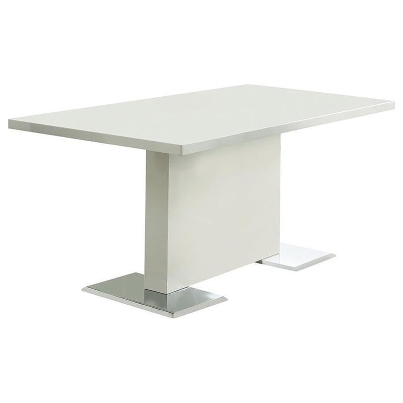 Anges - Rectangular Dining Table - White High Gloss - Atlantic Fine Furniture Inc