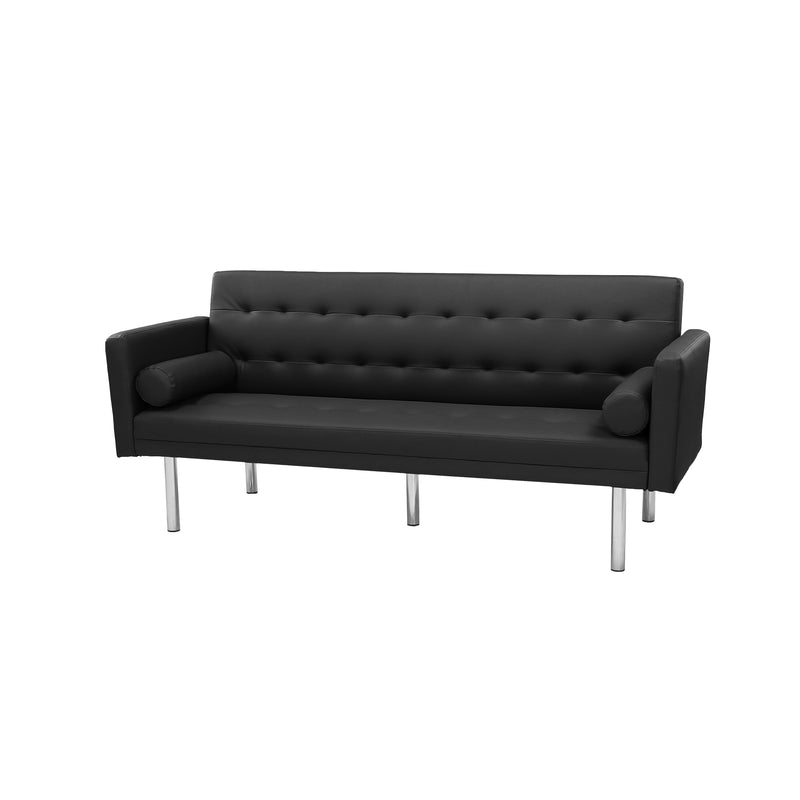 Square arm sleeper sofa BLACK PU ***Not available for sale on Walmart***