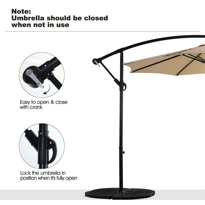 10ft Patio Hanging Umbrella with Cross Base - Atlantic Fine Furniture Inc