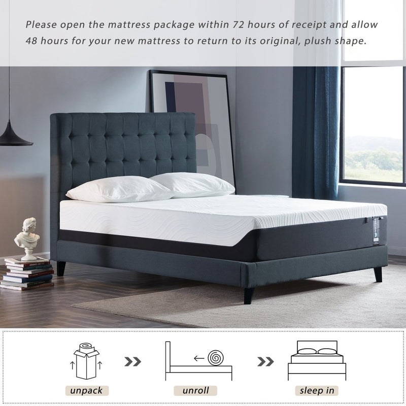 12 Inches Gel Memory Foam Mattress（King) - Plush（TH191315AAK=TH194954AAK,TH194954AAK包装尺寸更小） - Atlantic Fine Furniture Inc