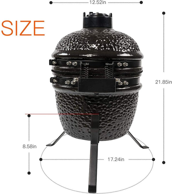 13 inch kamado grill-black - Atlantic Fine Furniture Inc