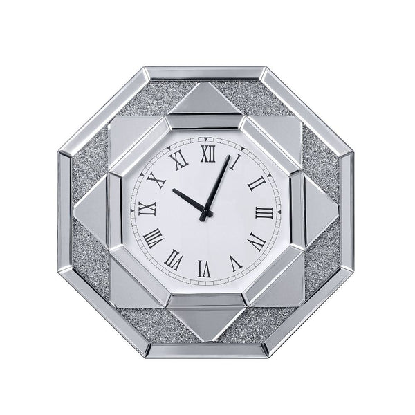 Maita - Wall Clock - Mirrored & Faux Gems - Atlantic Fine Furniture Inc