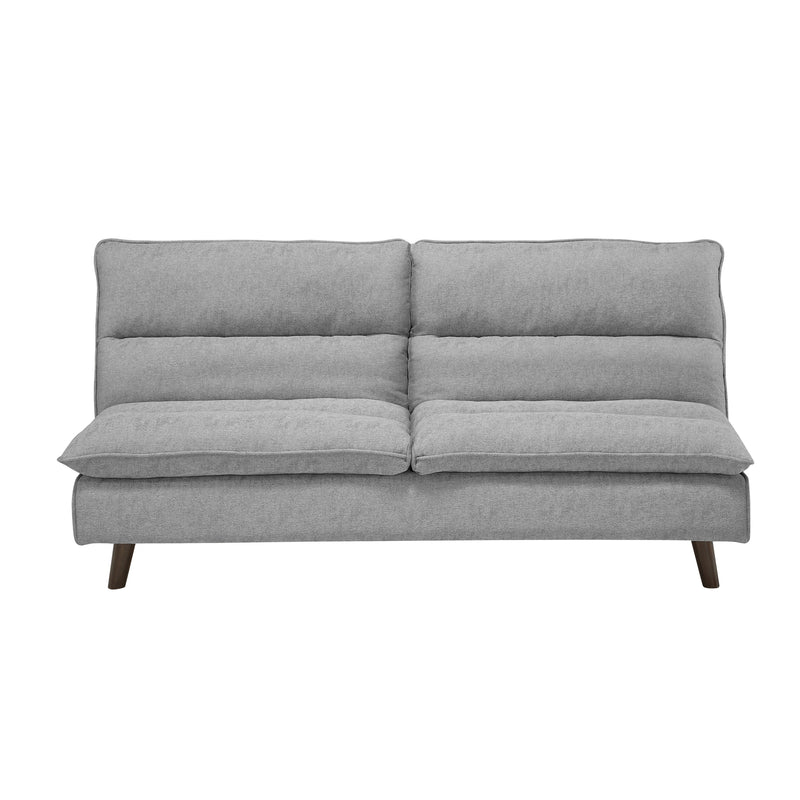 Casual Living Room 1pc Elegant Lounger Light Gray Textured Fabric Upholstered Sleeper Sofa Versatile Placement Furniture