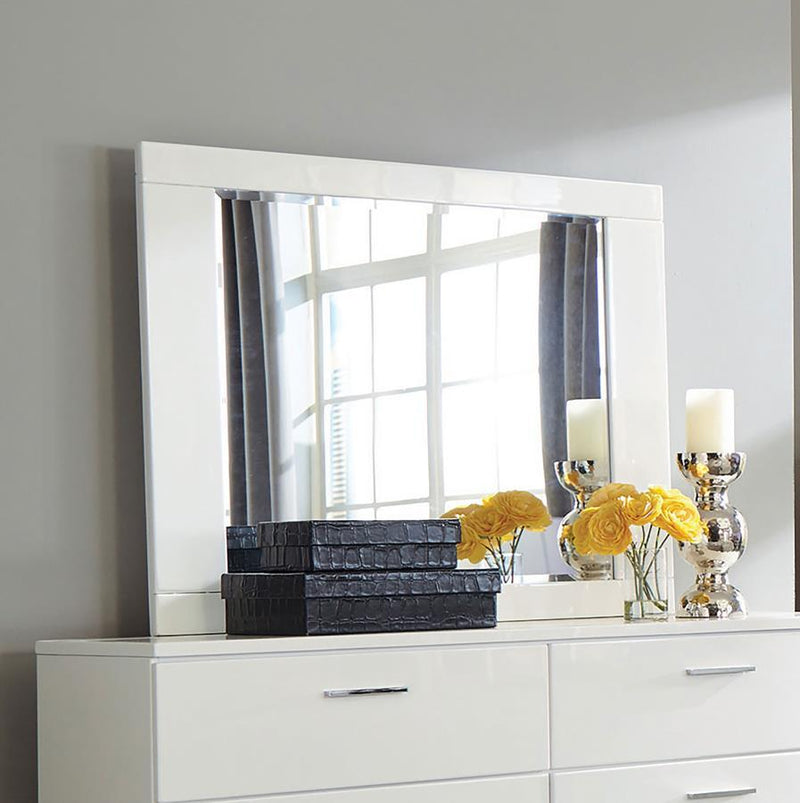 Felicity - Dresser Mirror - White High Gloss - Atlantic Fine Furniture Inc