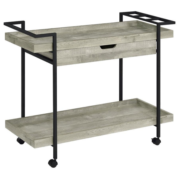 Ventura - 1-Drawer Engineered Wood Bar Cart - Gray Driftwood