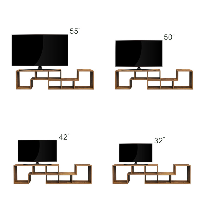 Double L-Shaped Oak TV Stand，Display Shelf ，Bookcase for Home Furniture,Fir Wood