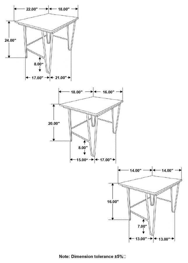 Nayeli - 3 Piece Solid Sheesham Wood Nesting Tables - Natural