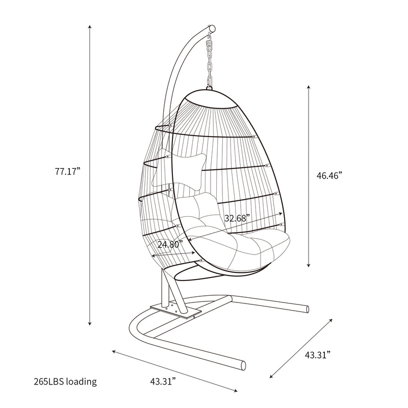 EGG SHAPE SWING CHAIR PATIO GRADEN HOME