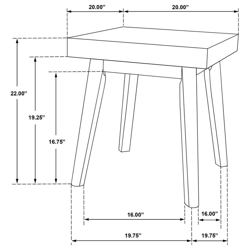 Westerly - Square Wood Side End Table - Walnut Brown