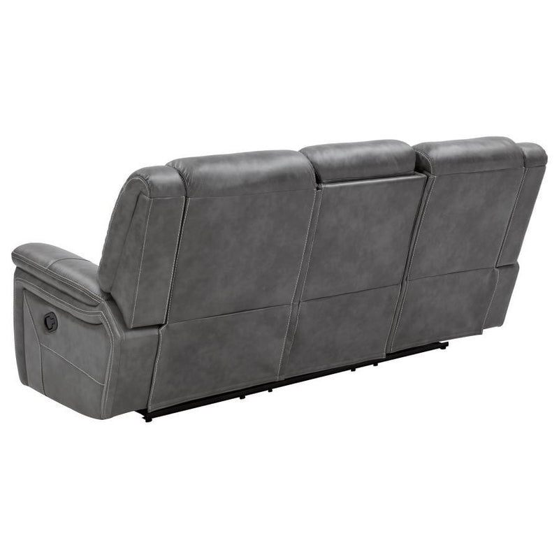 Conrad - Upholstered Padded Arm Motion Sofa - Gray - Atlantic Fine Furniture Inc