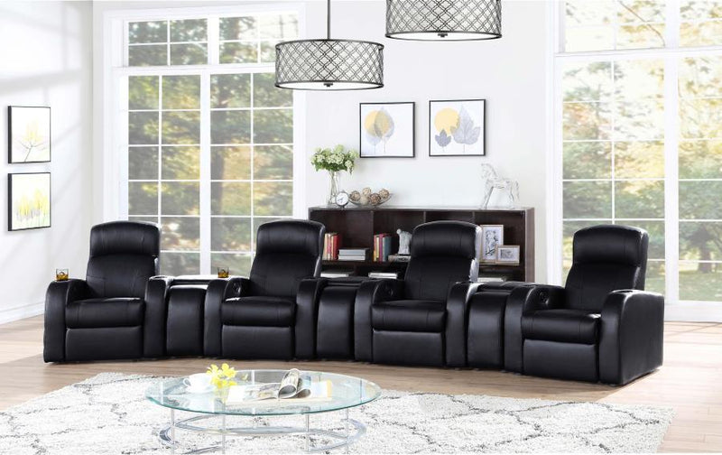 Cyrus - Upholstered Track Arm Recliner - Black