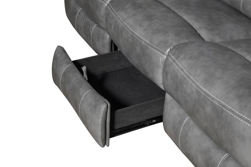 Conrad - Upholstered Padded Arm Motion Sofa - Gray - Atlantic Fine Furniture Inc