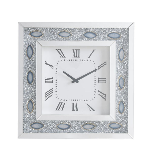 Sonia - Wall Clock - Mirrored & Faux Agate - Atlantic Fine Furniture Inc