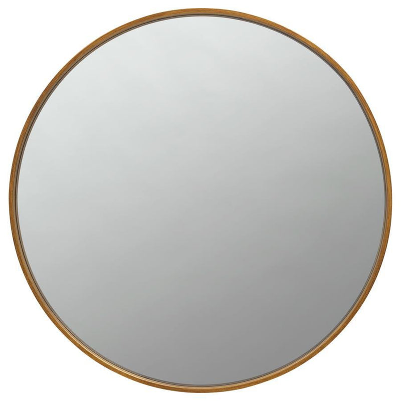 O'Malley - Round Framed Wall Mirror - Brass - Atlantic Fine Furniture Inc