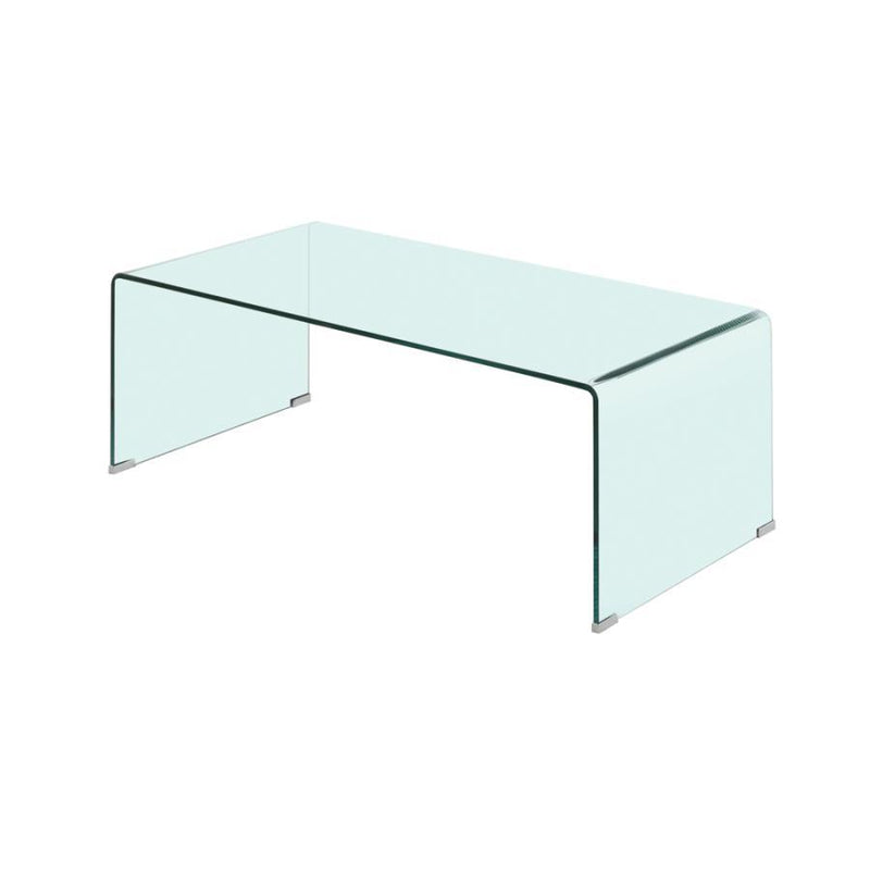 Ripley - Rectangular Tempered Bent Glass Coffee Table - Clear - Atlantic Fine Furniture Inc