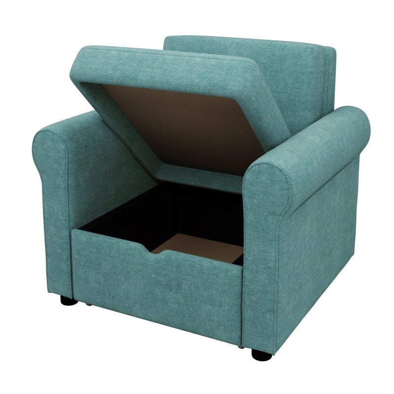 2-in-1 Sofa Bed Chair, Convertible Sleeper Chair Bed,Adjust Backrest Into a Sofa,Single Bed,Modern Chair Bed Sleeper for Adults, Teal - Atlantic Fine Furniture Inc