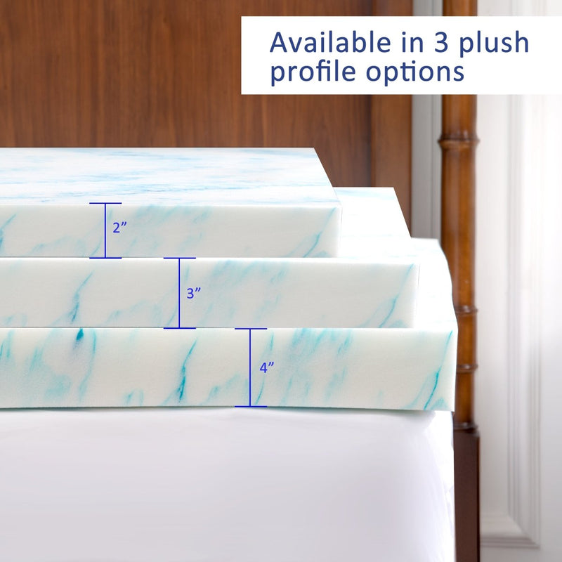 2 Inch Gel and Aloe Infused Memory Foam Mattress Topper, King - Atlantic Fine Furniture Inc