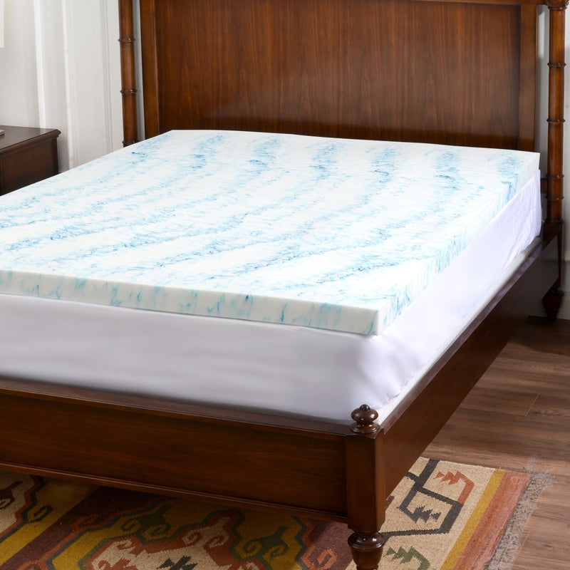 2 Inch Gel and Aloe Infused Memory Foam Mattress Topper, King - Atlantic Fine Furniture Inc