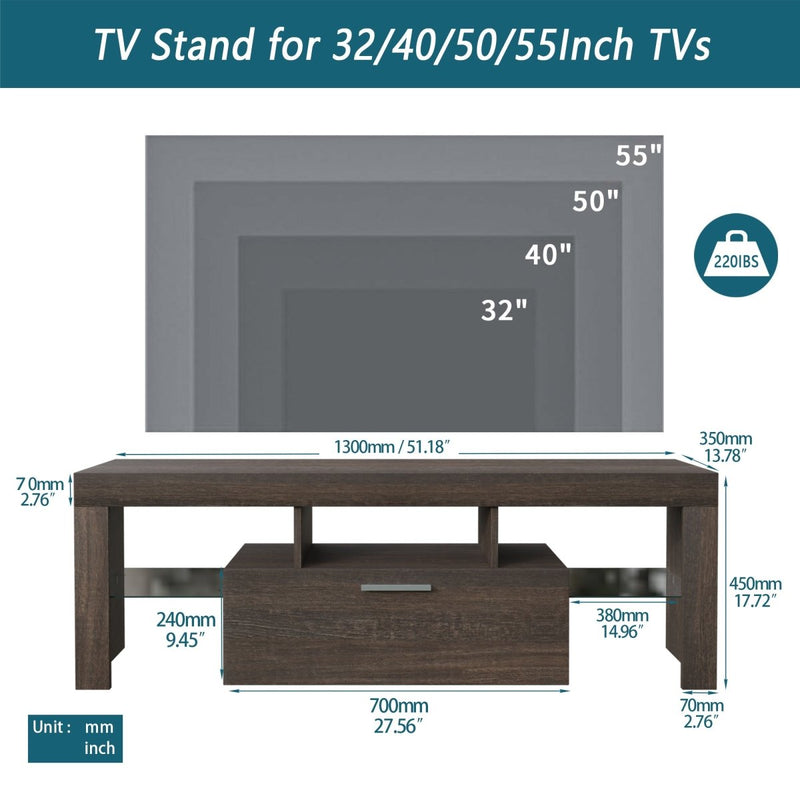 20 minutes quick assemble brown simple modern TV cabinet floor cabinet floor TV wall cabinet - Atlantic Fine Furniture Inc