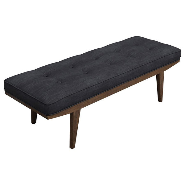 Wilson - Fabric Upholstered Tufted Accent Bench - Gray - Atlantic Fine Furniture Inc