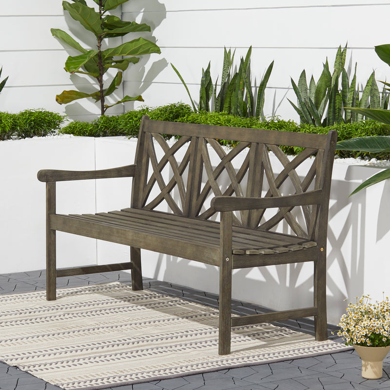 Renaissance Outdoor Patio 5-foot Hand-scraped Wood Garden Bench