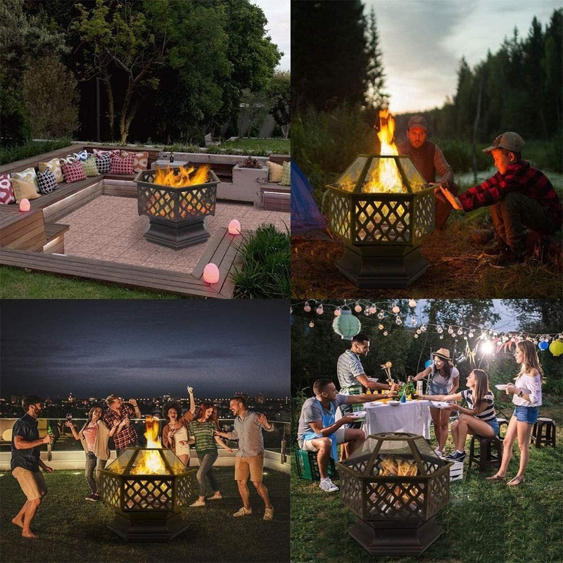 24" Metal Fire Pit - Atlantic Fine Furniture Inc