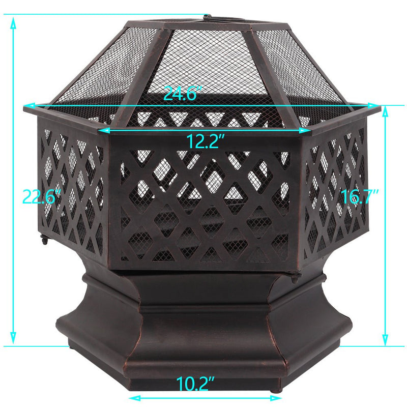 24" Metal Fire Pit - Atlantic Fine Furniture Inc