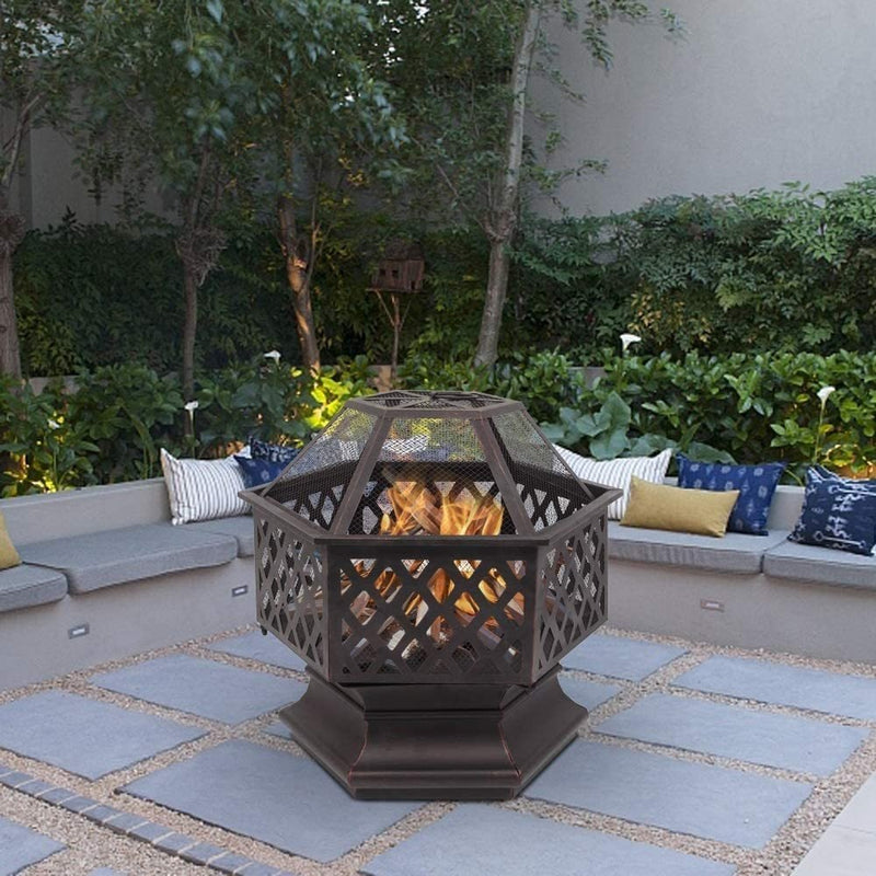 24" Metal Fire Pit - Atlantic Fine Furniture Inc