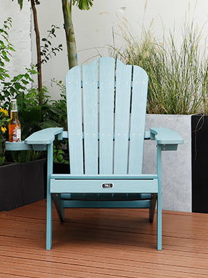 TALE Adirondack Chair Backyard Furniture Painted Seating with Cup Holder All-Weather and Fade-Resistant Plastic Wood for Lawn Outdoor Patio Deck Garden Porch Lawn Furniture Chairs Blue