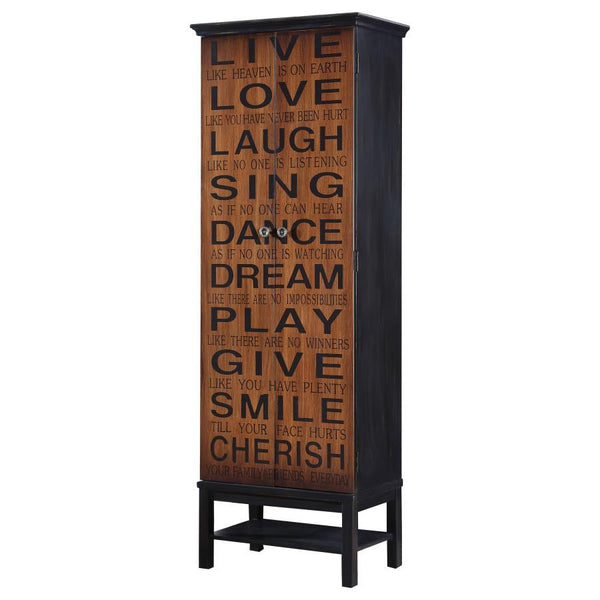 Lovegood - 2 Door Wood Tall Storage Cabinet - Black And Brown