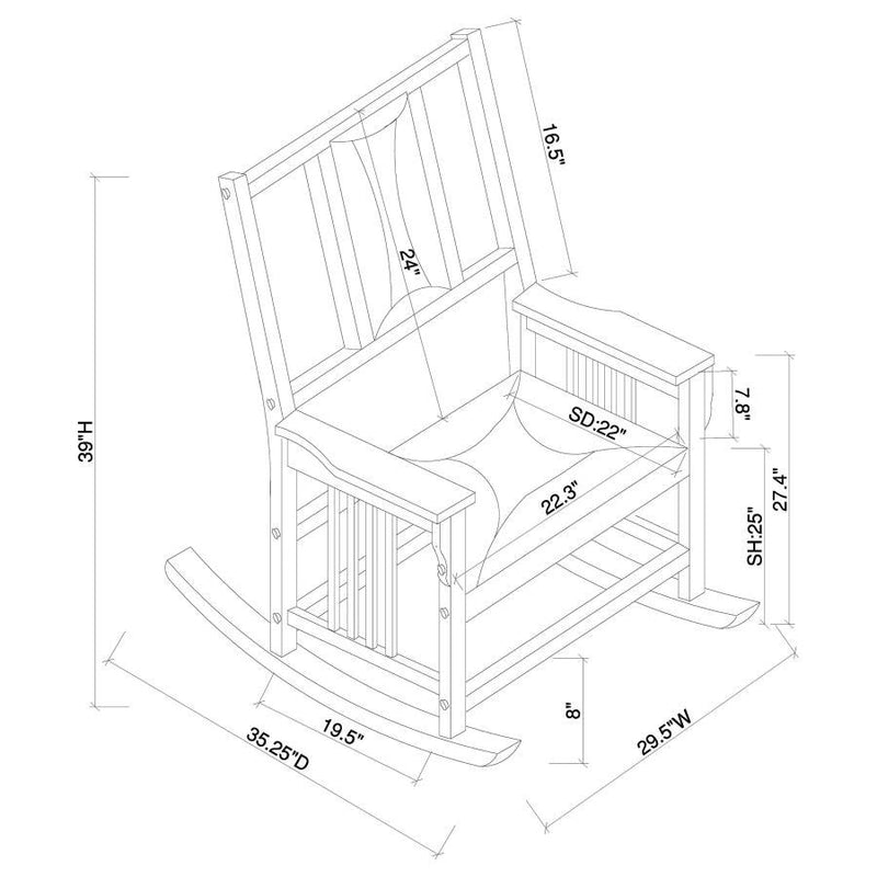 Ida - Upholstered Rocking Chair - Tobacco