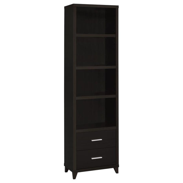 Lewes - 4-Shelf Engineered Wood Media Tower - Cappuccino - Atlantic Fine Furniture Inc