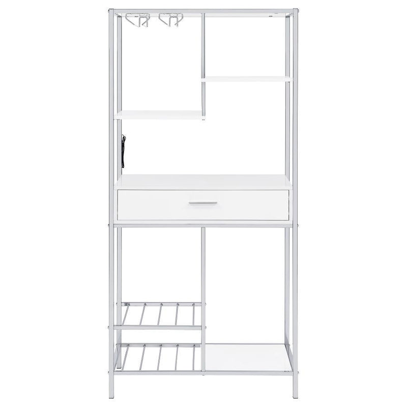 Figueroa - 5-Shelf Wine Storage Bar Cabinet - White High Gloss