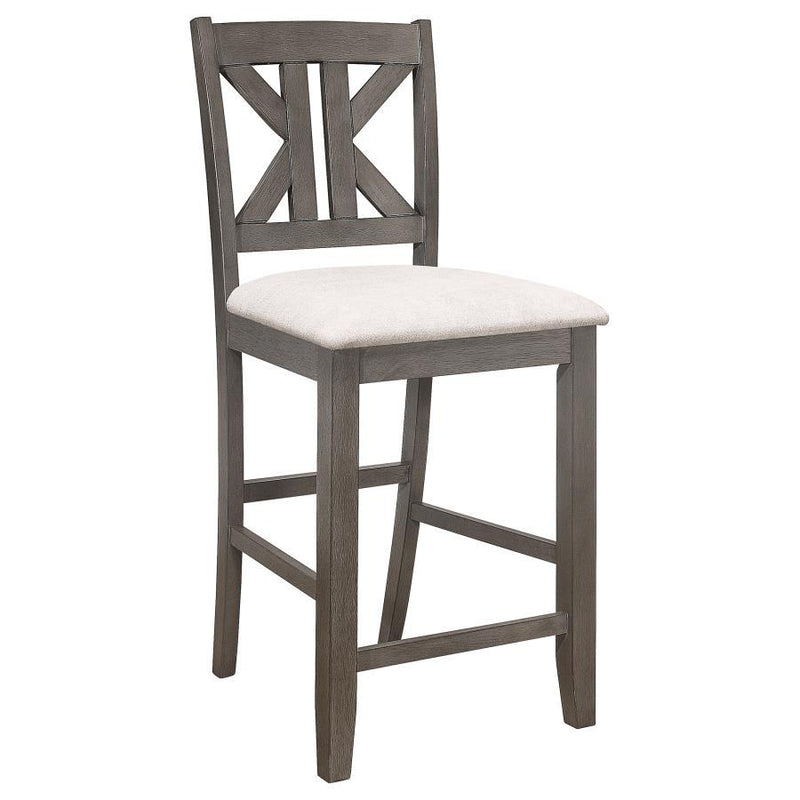 Athens - Wood Counter Chair With Cushion (Set of 2) - Barn Gray - Atlantic Fine Furniture Inc