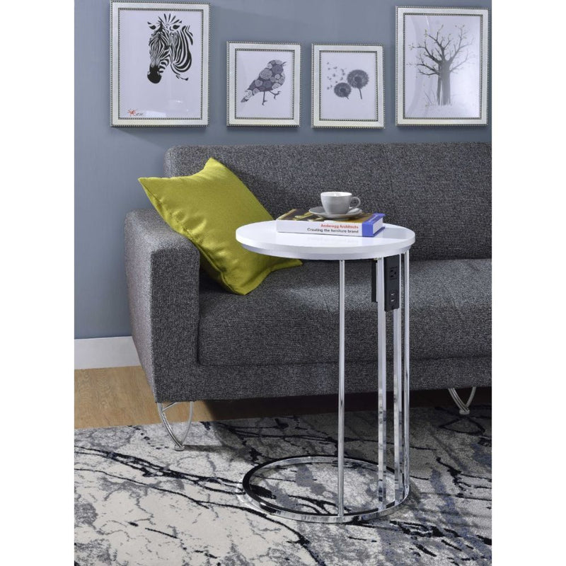 Litten - Accent Table - Cream & Chrome