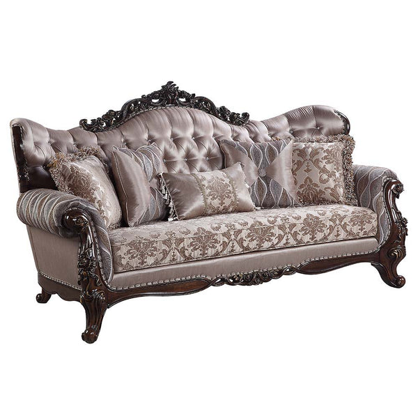 Benbek - Sofa - Fabric & Antique Oak Finish