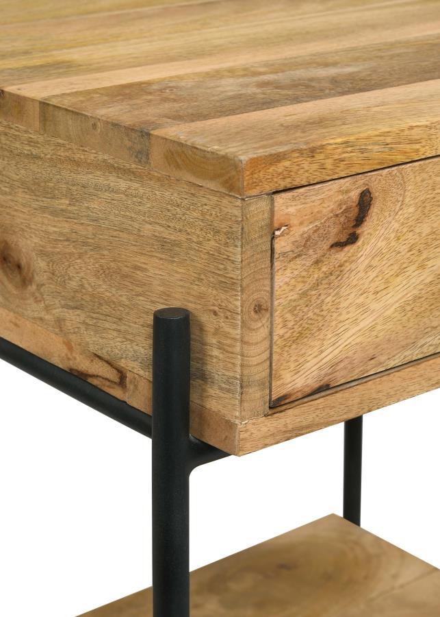 Declan - 1-Drawer Wood Accent Side Table - Natural Mango