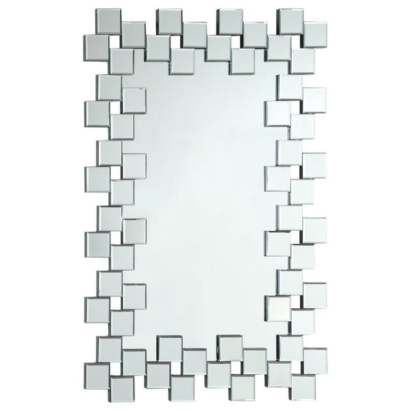 Pamela - Rectangular Frameless Wall Mirror - Silver - Atlantic Fine Furniture Inc